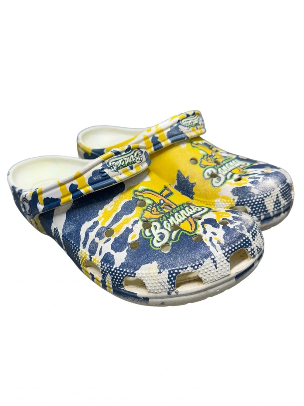 CROCS Kids Clog in Blue, Yellow & White Camouflage